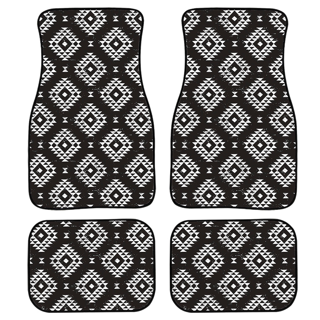 Black And White Navajo Pattern Print Front And Back Car Floor Mats/ Front Car Mat