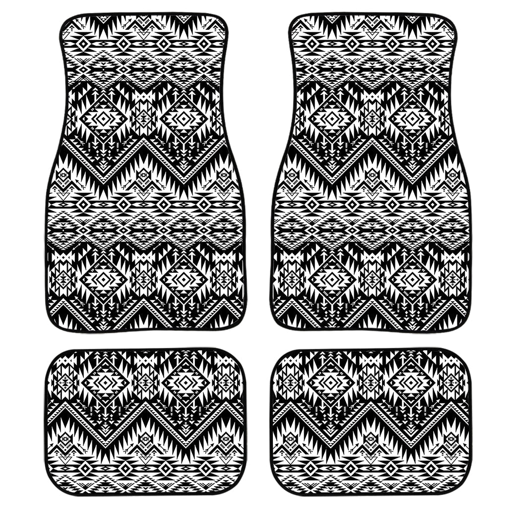 Black And White Navajo Print Front And Back Car Floor Mats/ Front Car Mat