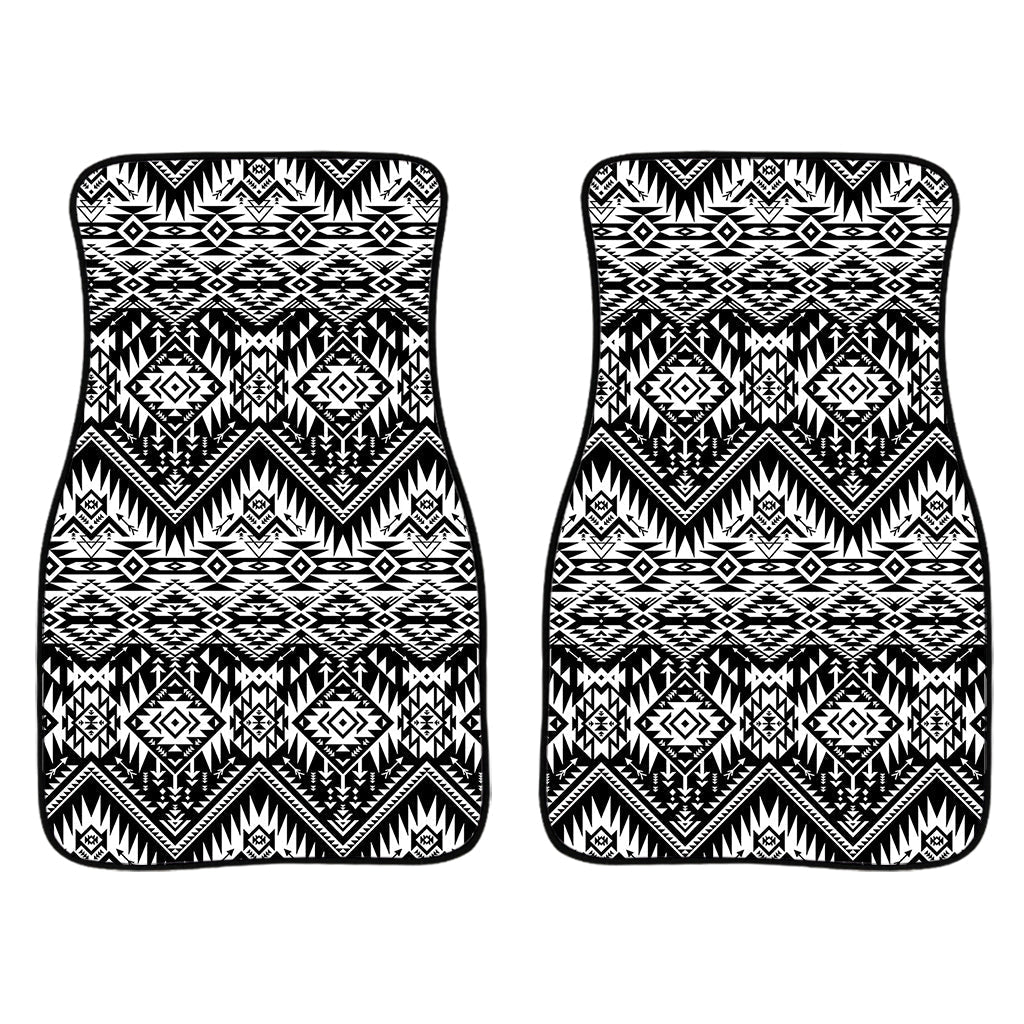 Black And White Navajo Print Front And Back Car Floor Mats/ Front Car Mat