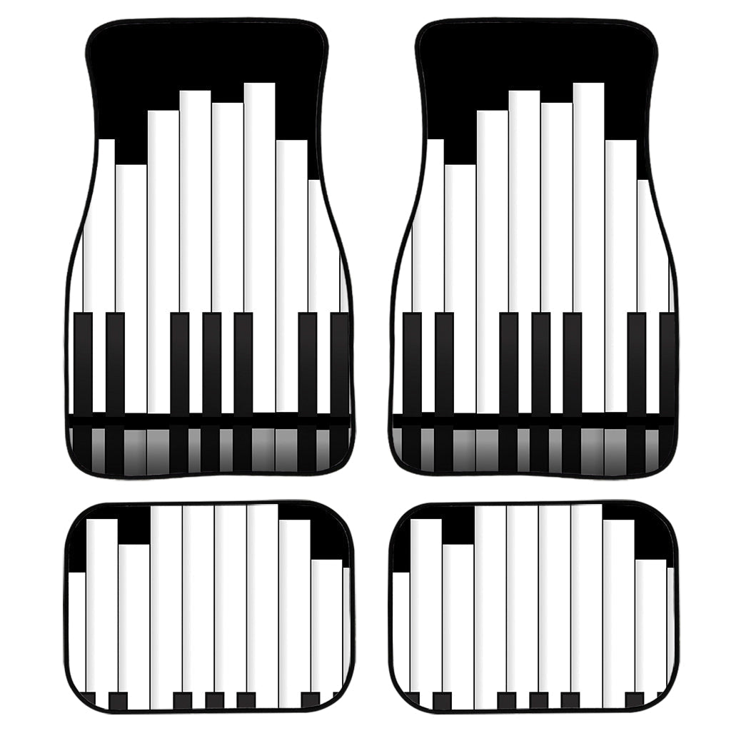 Black And White Piano Keyboard Print Front And Back Car Floor Mats/ Front Car Mat