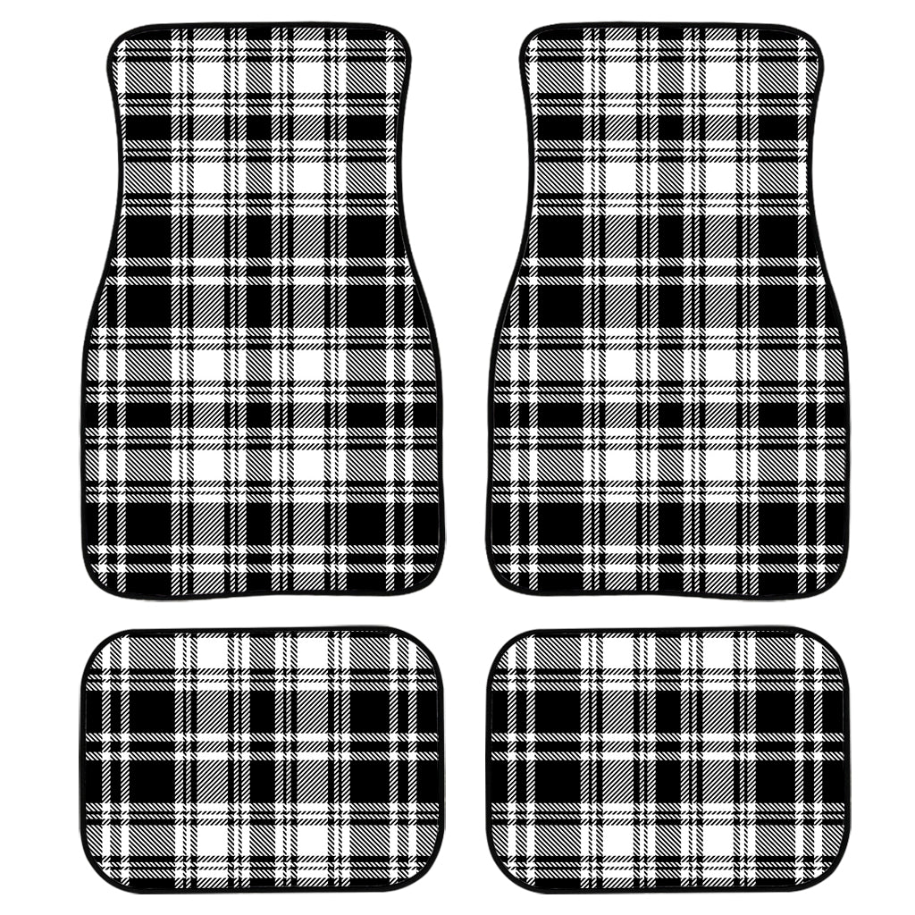Black And White Plaid Pattern Print Front And Back Car Floor Mats/ Front Car Mat