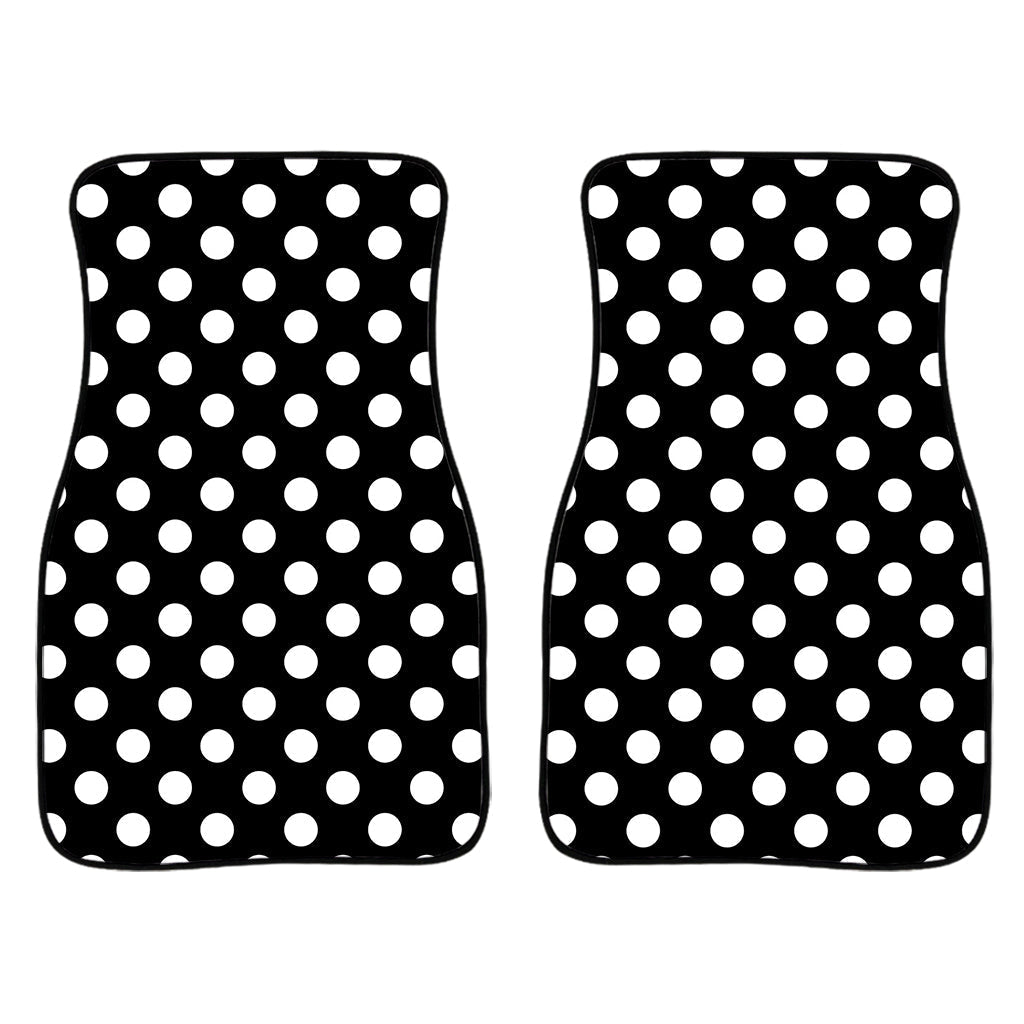 Black And White Polka Dot Pattern Print Front And Back Car Floor Mats/ Front Car Mat