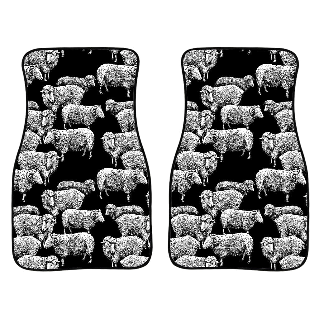 Black And White Sheep Pattern Print Front And Back Car Floor Mats/ Front Car Mat