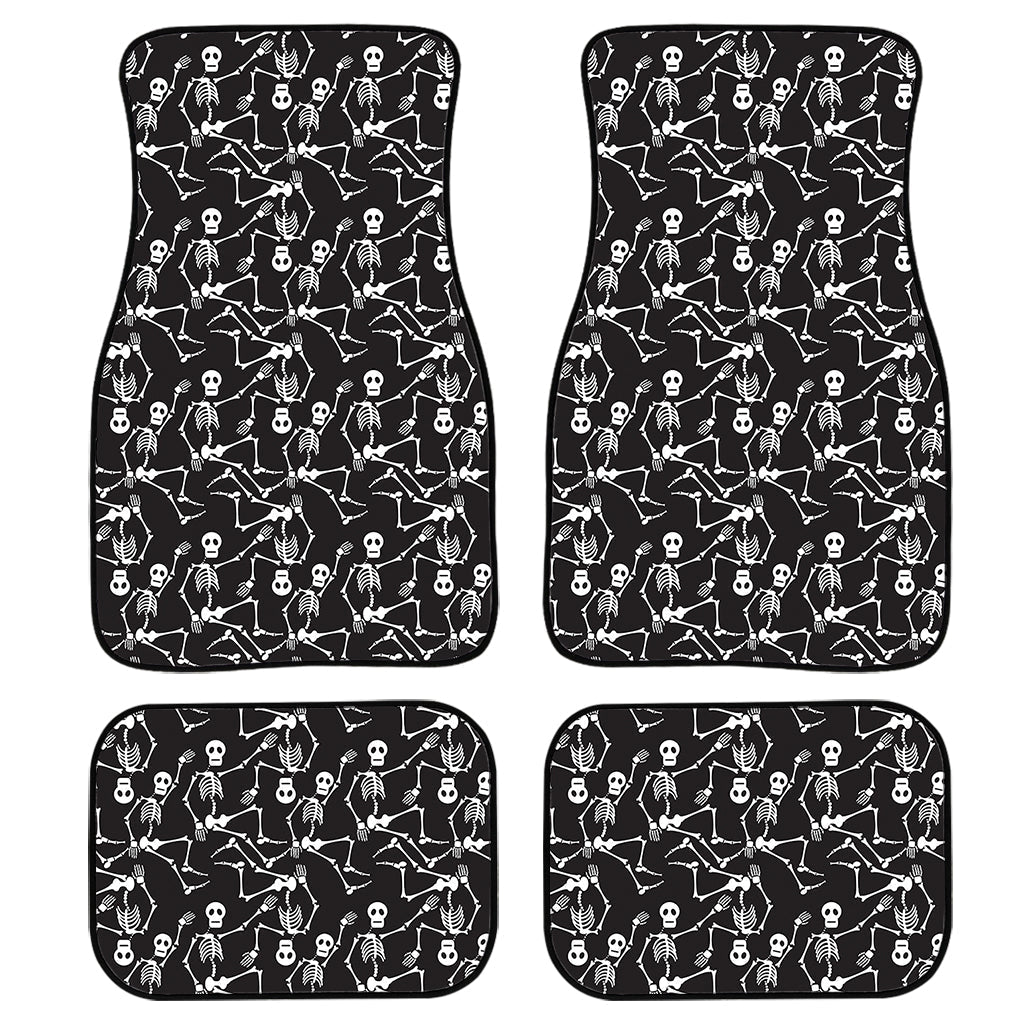 Black And White Skeleton Pattern Print Front And Back Car Floor Mats/ Front Car Mat