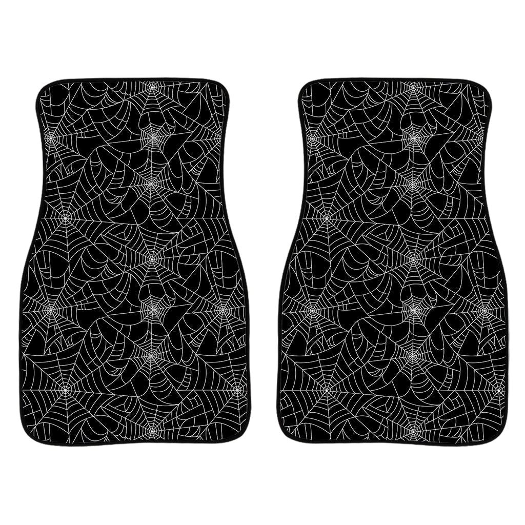 Black And White Spider Web Pattern Print Front And Back Car Floor Mats/ Front Car Mat