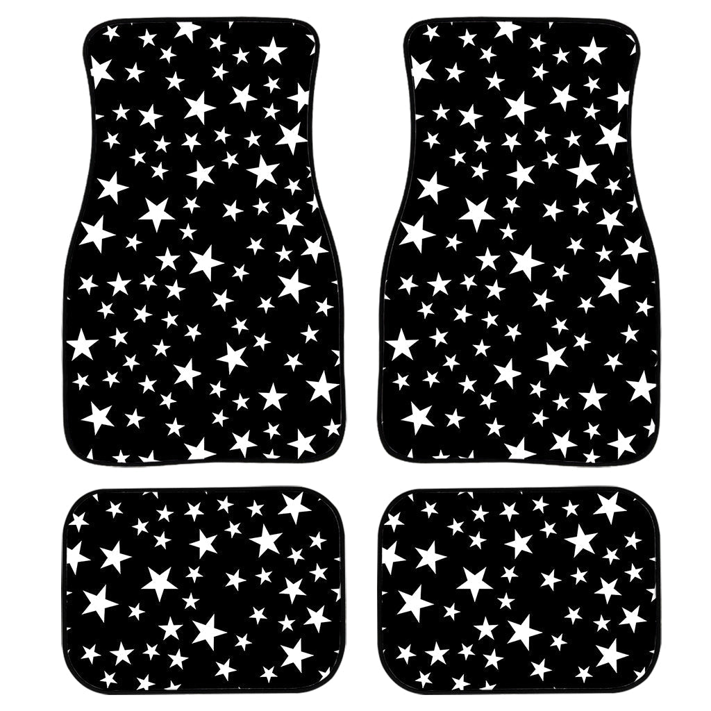 Black And White Star Pattern Print Front And Back Car Floor Mats/ Front Car Mat