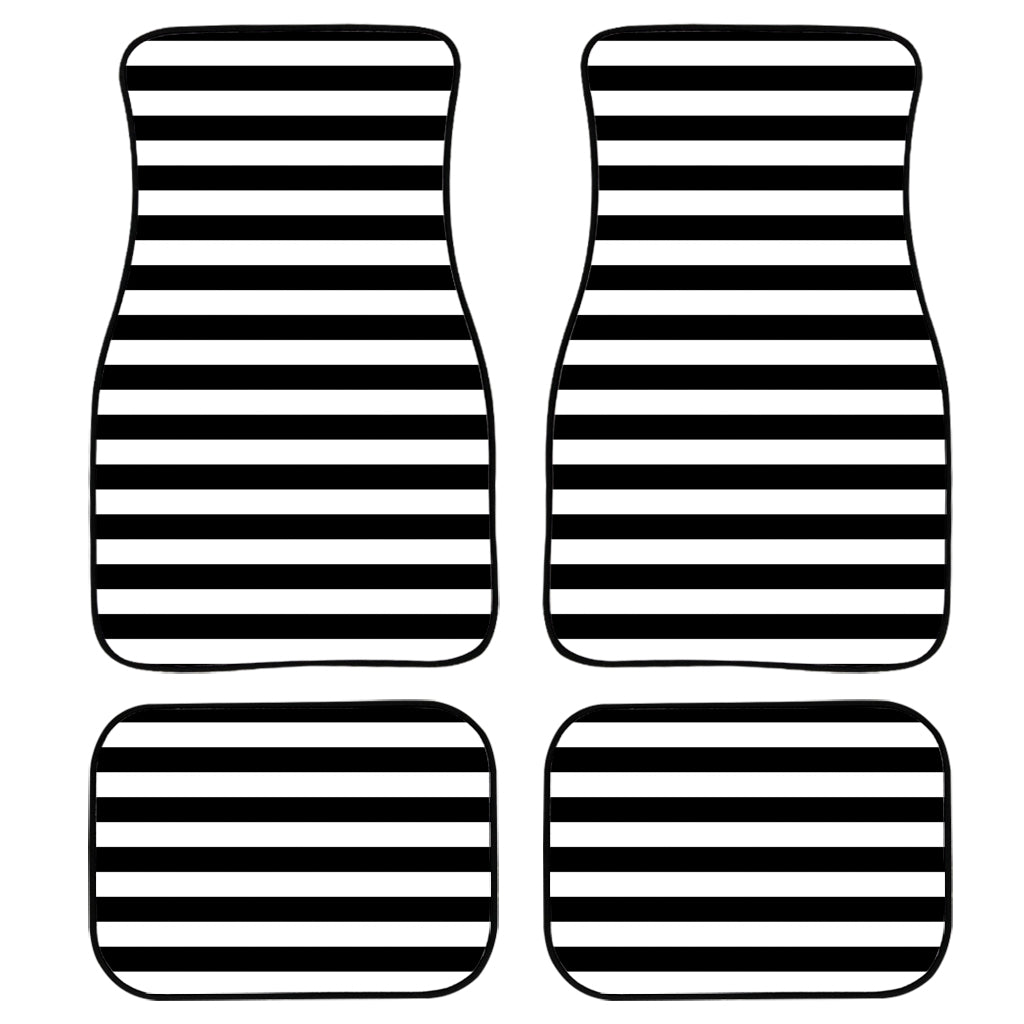Black And White Striped Pattern Print Front And Back Car Floor Mats/ Front Car Mat