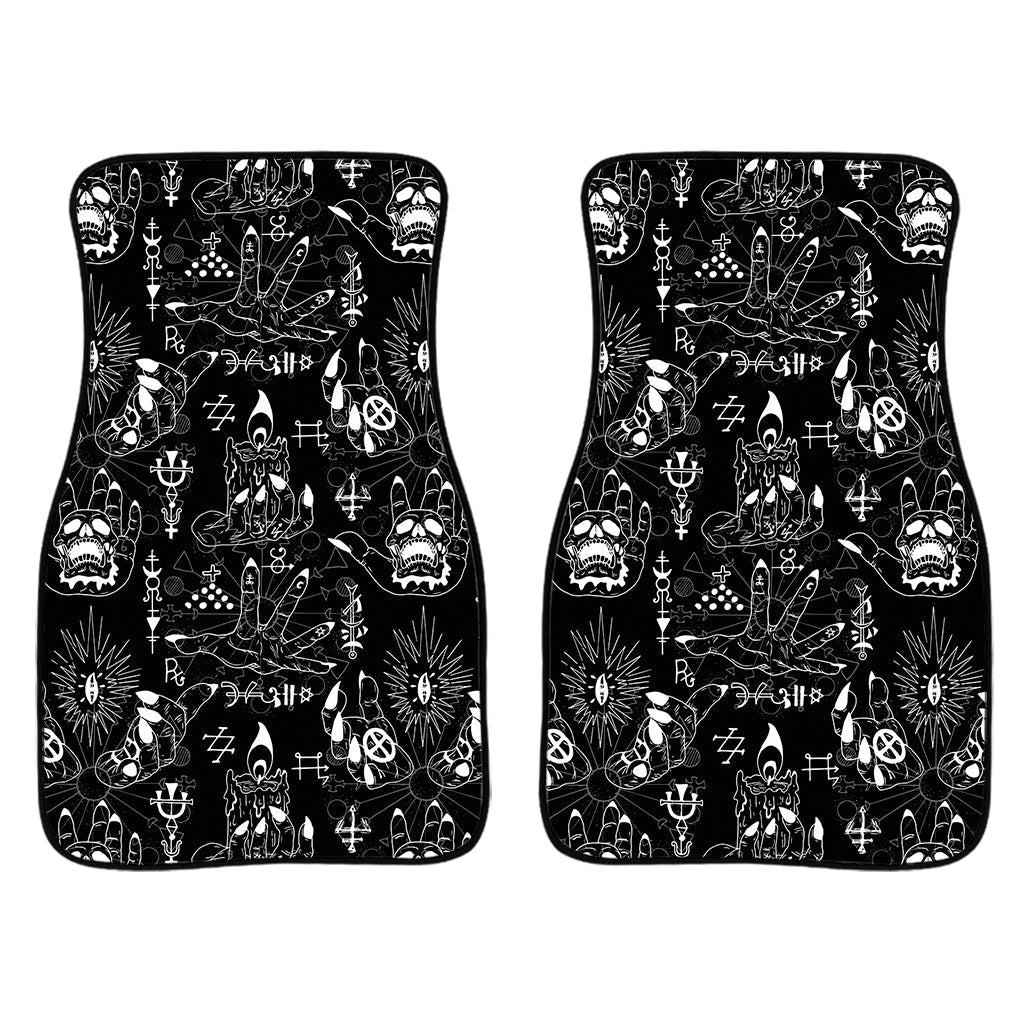 Black And White Supernatural Wicca Print Front And Back Car Floor Mats/ Front Car Mat