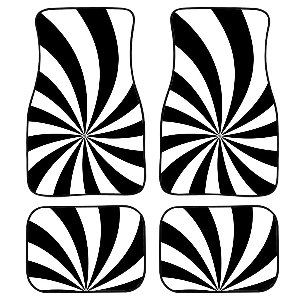Black And White Swirl Print Front And Back Car Floor Mats/ Front Car Mat