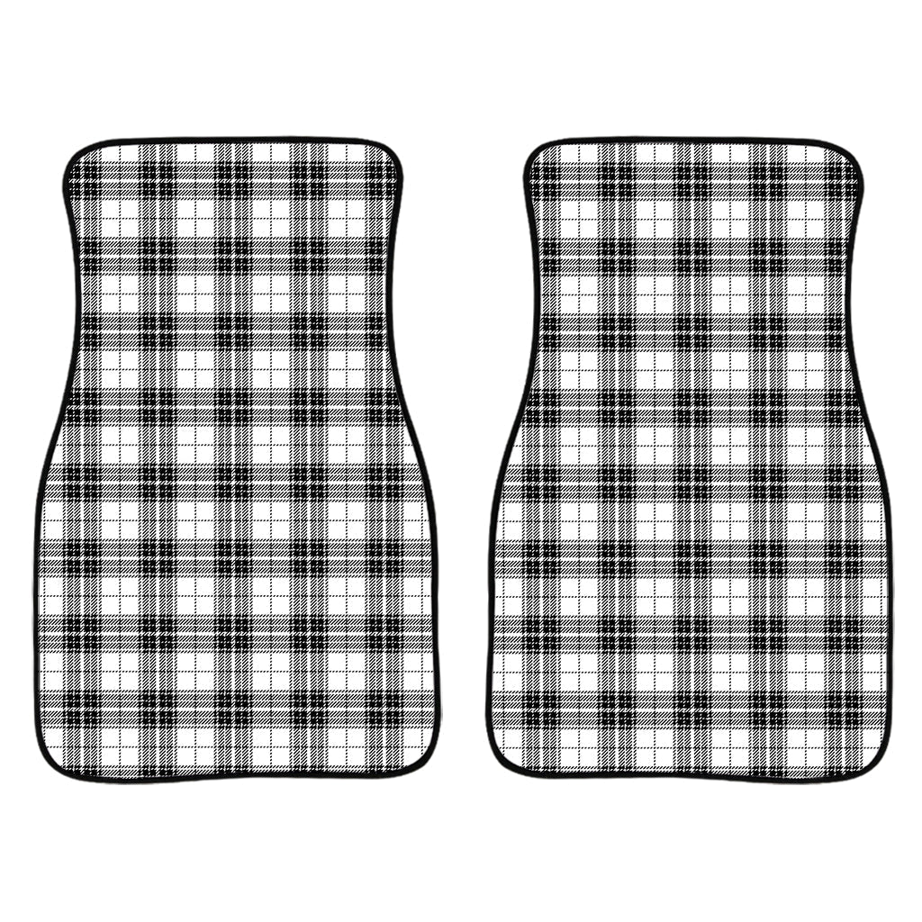 Black And White Tartan Pattern Print Front And Back Car Floor Mats/ Front Car Mat
