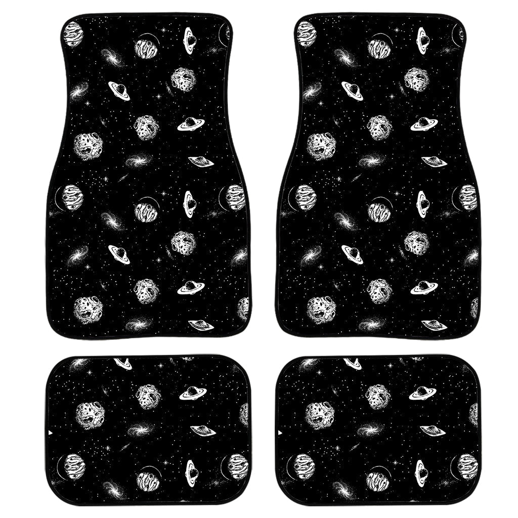 Black And White Ufo Pattern Print Front And Back Car Floor Mats/ Front Car Mat