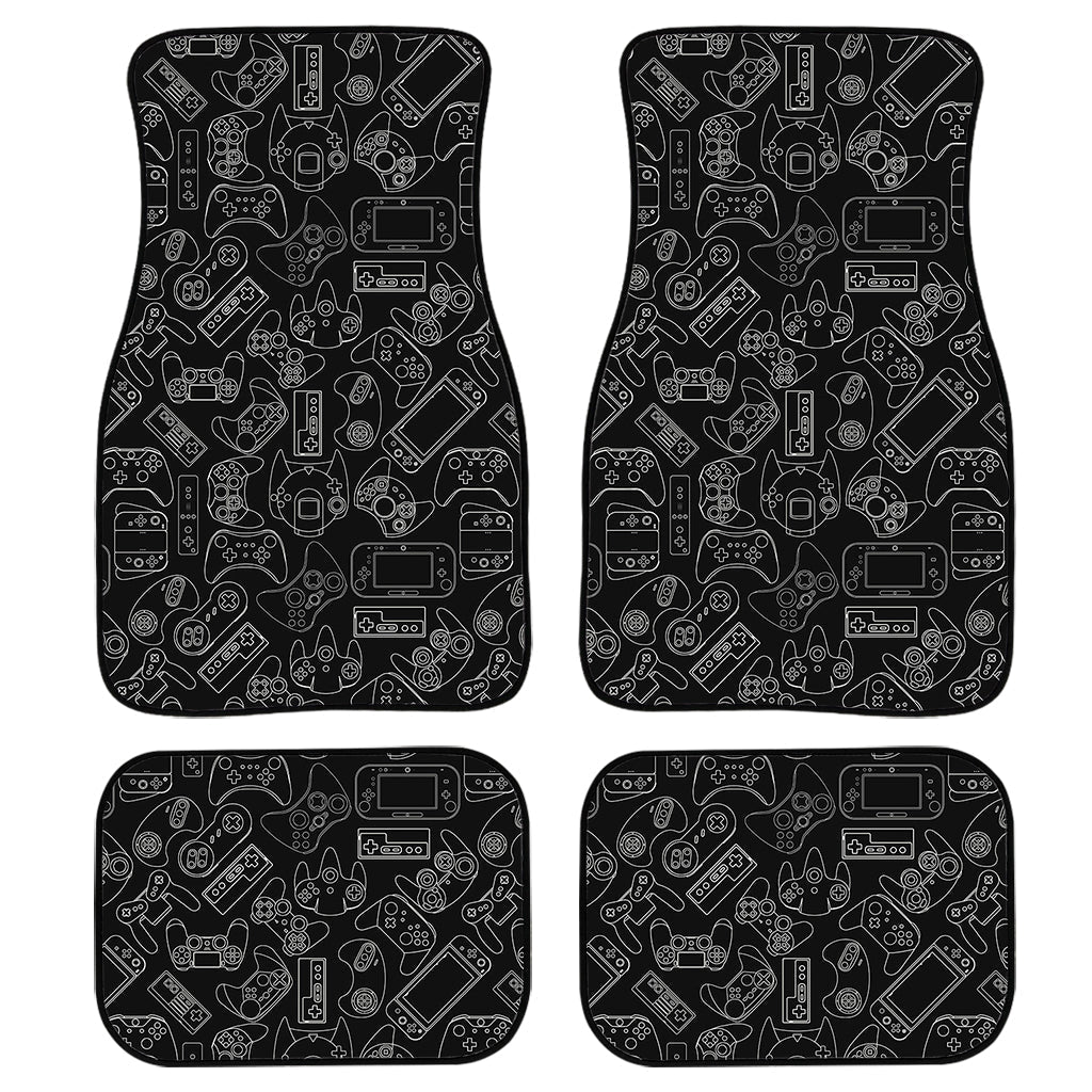 Black And White Video Game Pattern Print Front And Back Car Floor Mats/ Front Car Mat