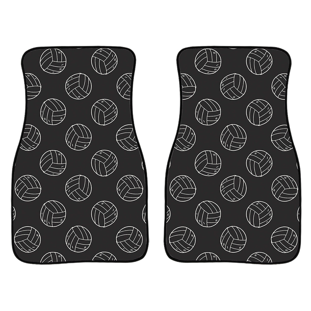 Black And White Volleyball Pattern Print Front And Back Car Floor Mats/ Front Car Mat