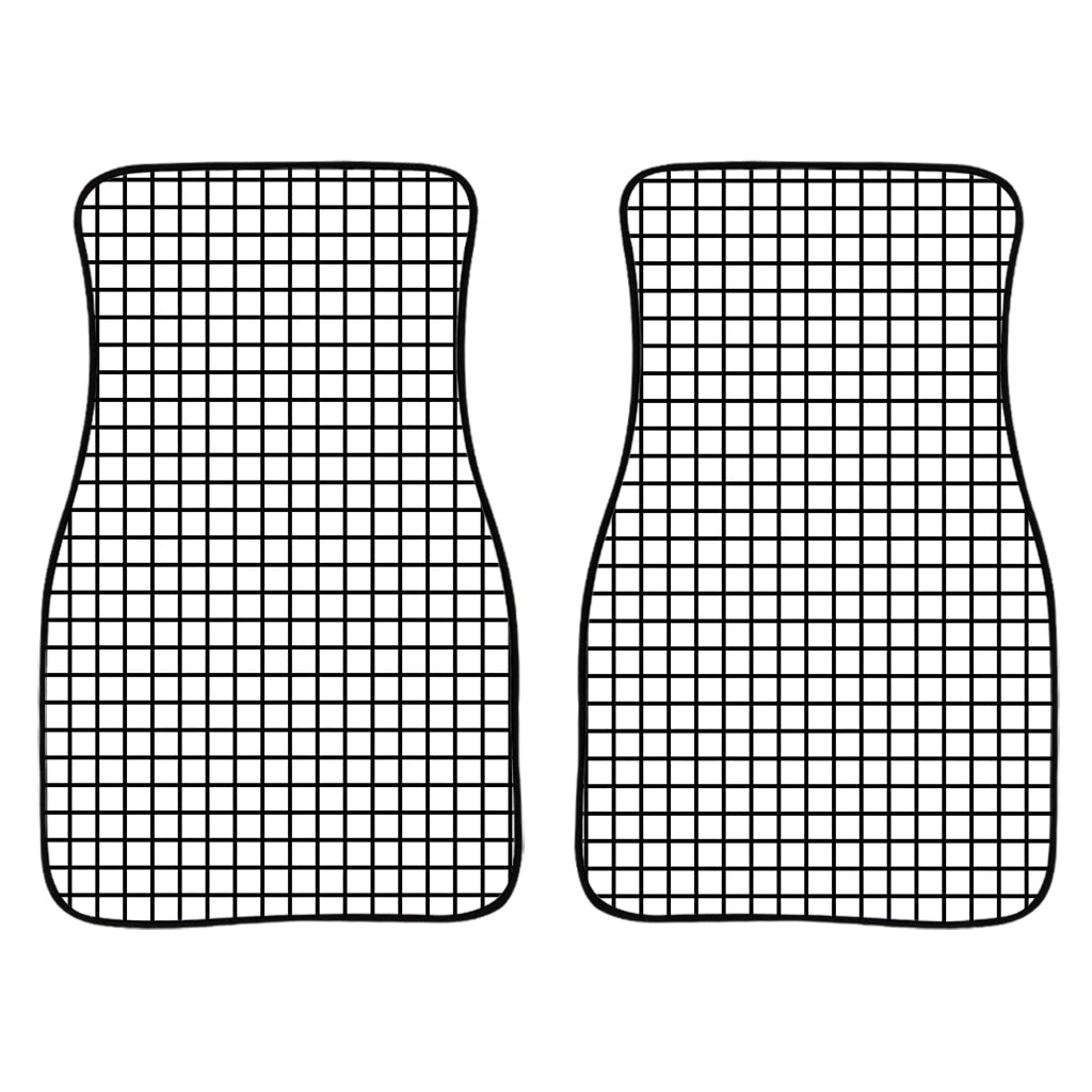 Black And White Windowpane Pattern Print Front And Back Car Floor Mats/ Front Car Mat