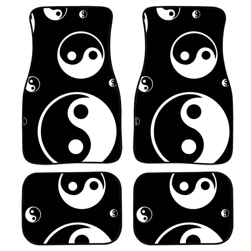 Black And White Yin Yang Pattern Print Front And Back Car Floor Mats/ Front Car Mat