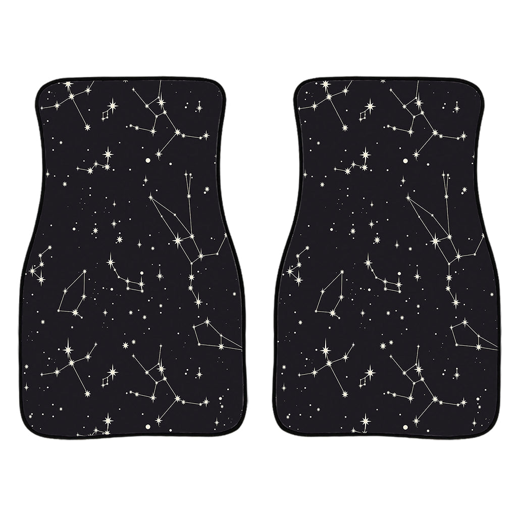 Black And White Zodiac Stars Print Front And Back Car Floor Mats/ Front Car Mat