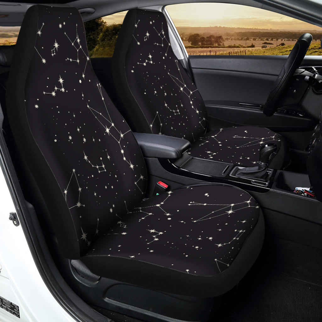 Black And White Zodiac Stars Print Universal Fit Car Seat Covers