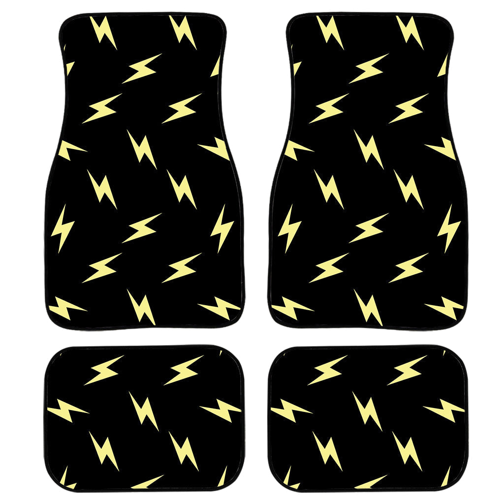 Black And Yellow Lightning Pattern Print Front And Back Car Floor Mats/ Front Car Mat