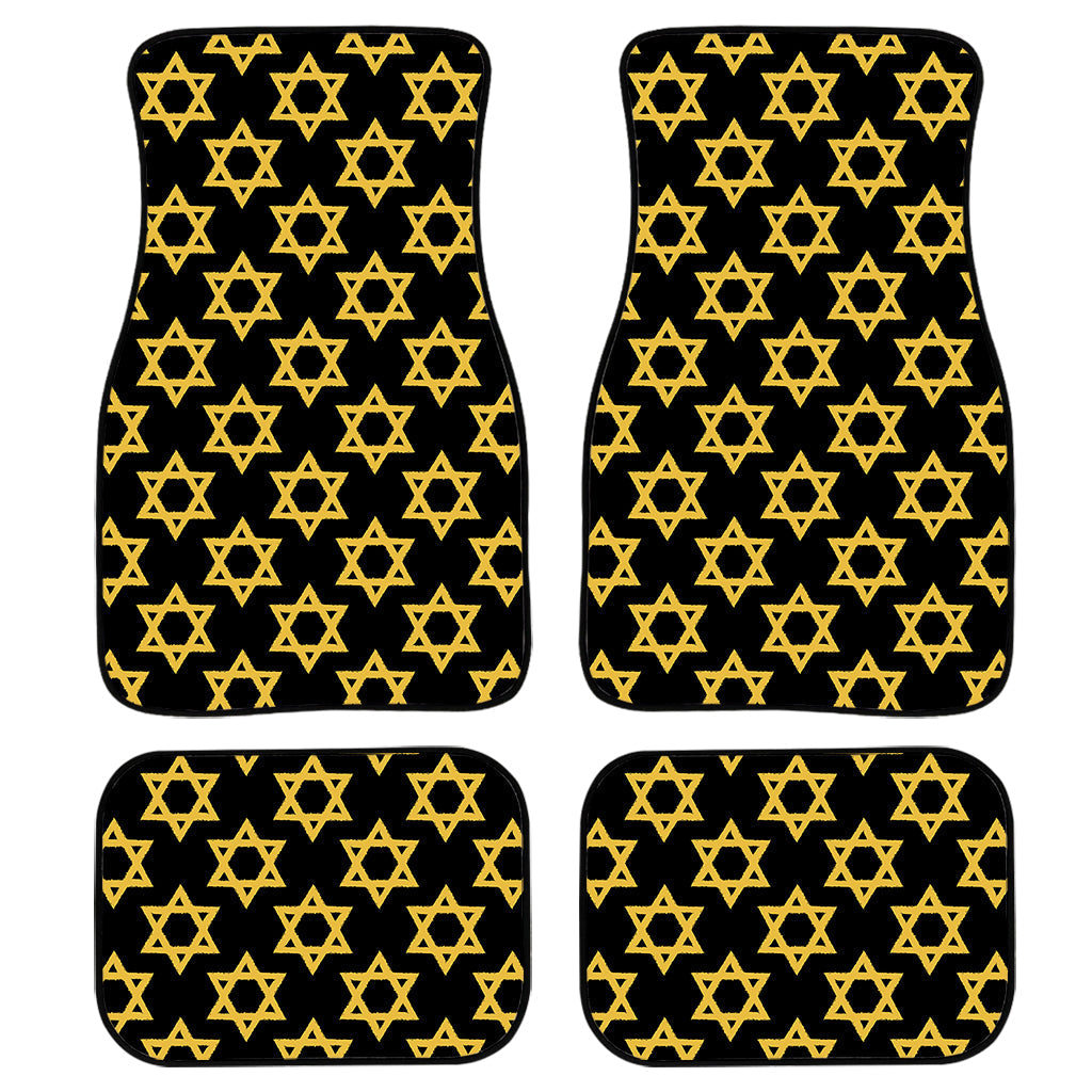 Black And Yellow Star Of David Print Front And Back Car Floor Mats/ Front Car Mat