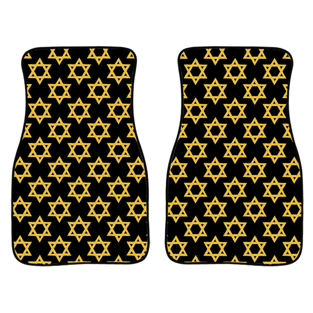 Black And Yellow Star Of David Print Front And Back Car Floor Mats/ Front Car Mat