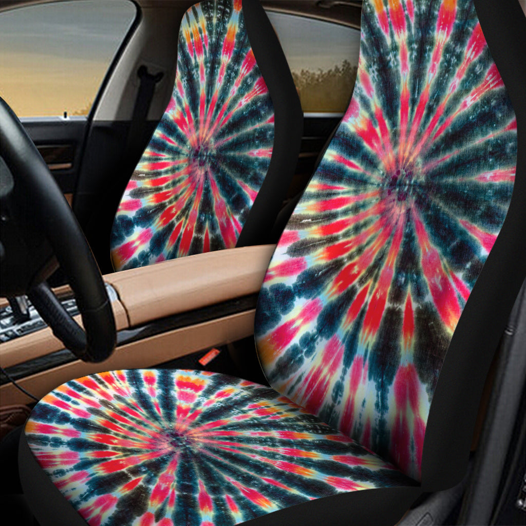 Black Backed Tie Dye Print Universal Fit Car Seat Covers