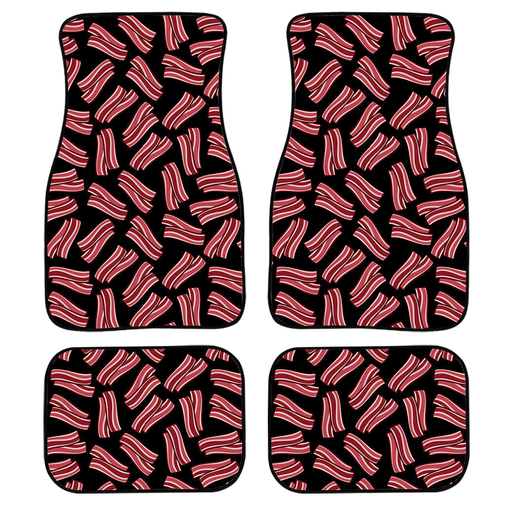 Black Bacon Pattern Print Front And Back Car Floor Mats/ Front Car Mat