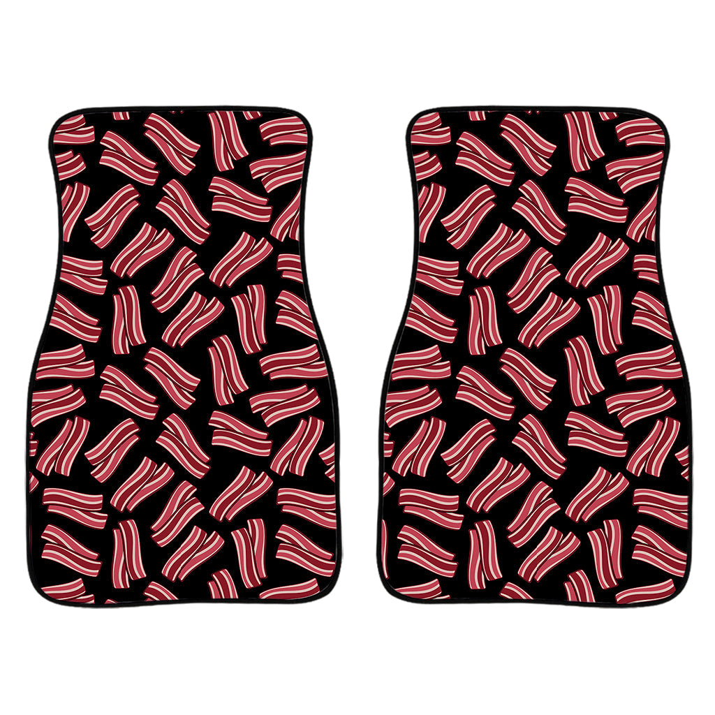 Black Bacon Pattern Print Front And Back Car Floor Mats/ Front Car Mat