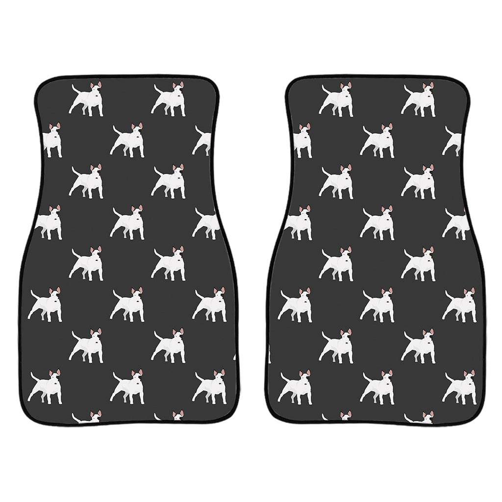 Black Bull Terrier Pattern Print Front And Back Car Floor Mats/ Front Car Mat