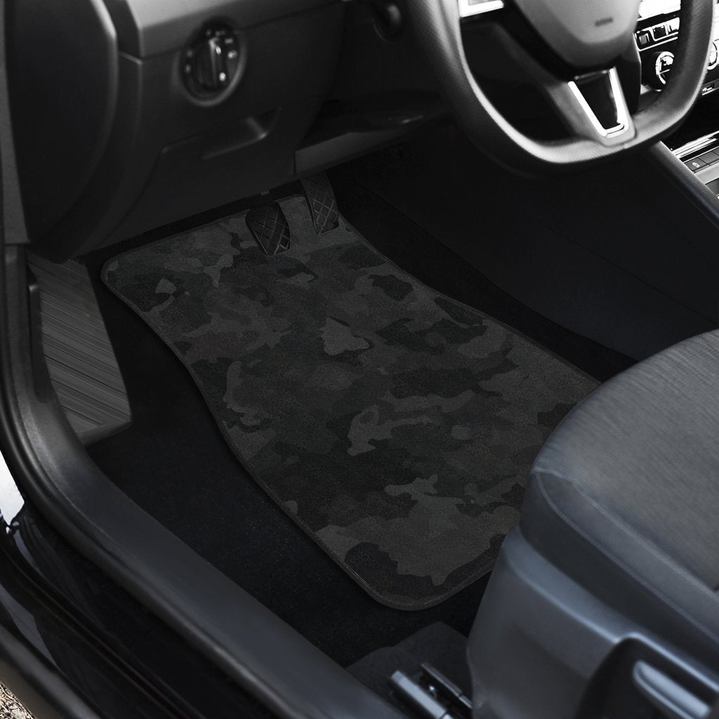 Black Camouflage Print Front And Back Car Floor Mats/ Front Car Mat