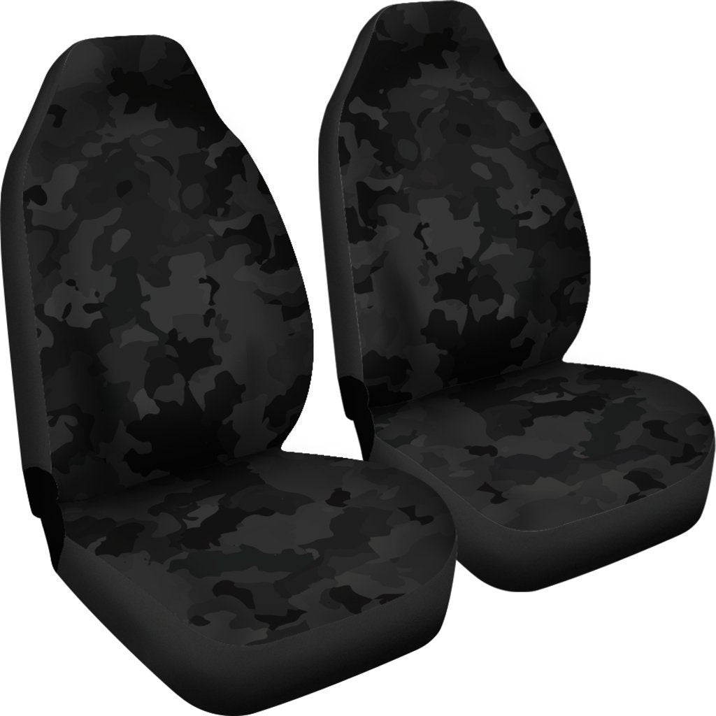 Black Camouflage Print Universal Fit Car Seat Covers