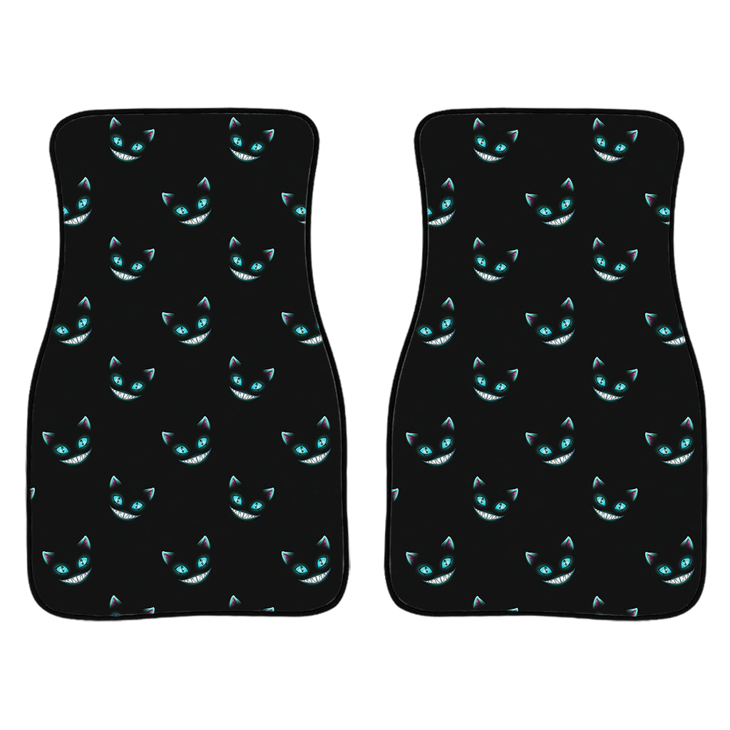 Black Cheshire Cat Pattern Print Front And Back Car Floor Mats/ Front Car Mat