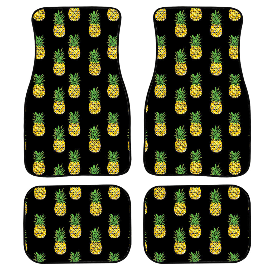Black Cute Pineapple Pattern Print Front And Back Car Floor Mats/ Front Car Mat