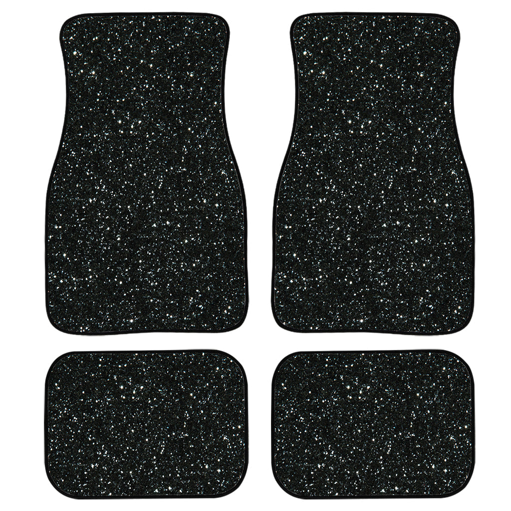 Black Glitter Texture Print Front And Back Car Floor Mats/ Front Car Mat