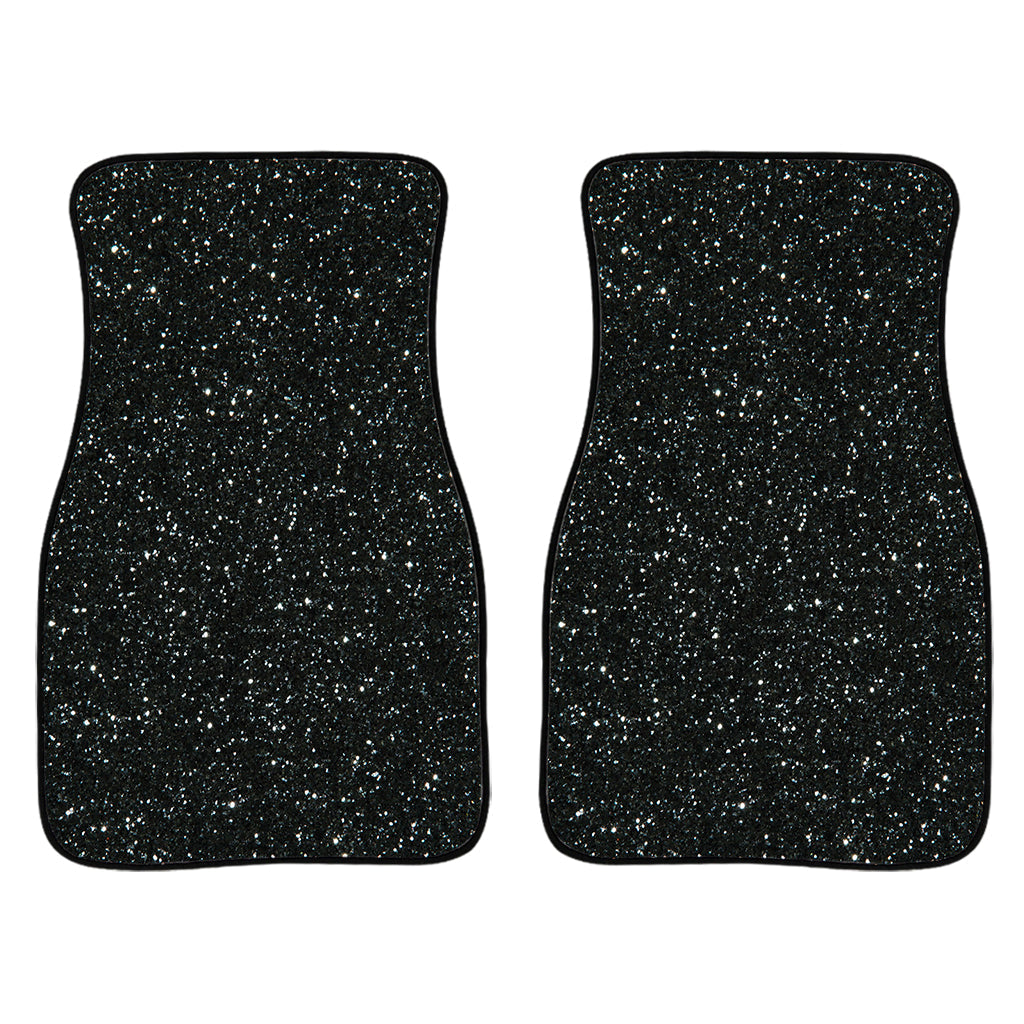 Black Glitter Texture Print Front And Back Car Floor Mats/ Front Car Mat