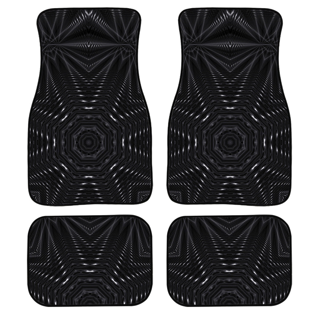 Black Kaleidoscope Print Front And Back Car Floor Mats/ Front Car Mat