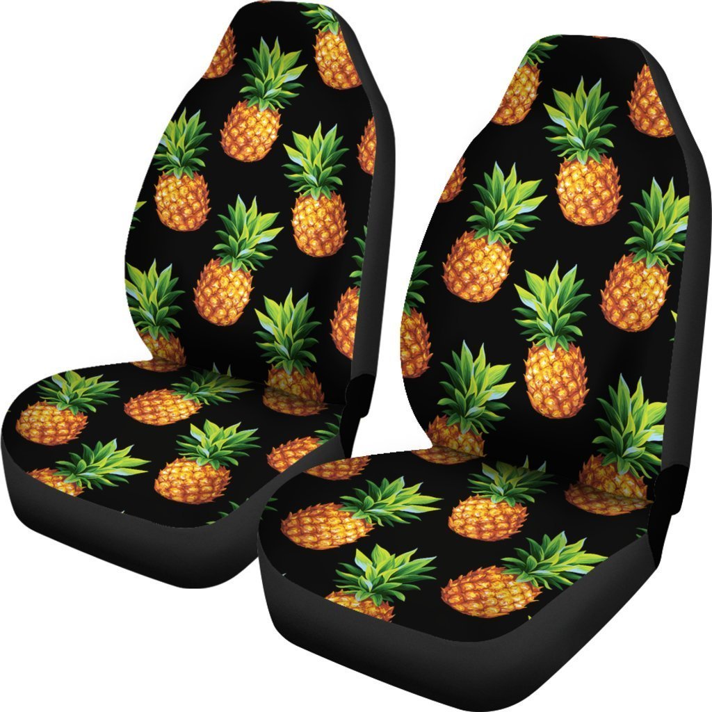 Black Pineapple Pattern Print Universal Fit Car Seat Covers