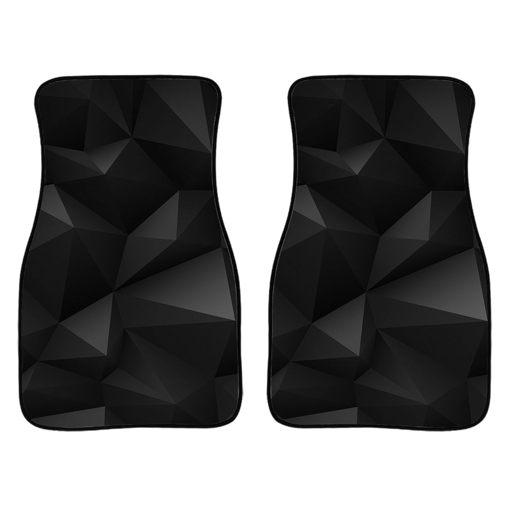 Black Polygonal Geometric Print Front And Back Car Floor Mats/ Front Car Mat