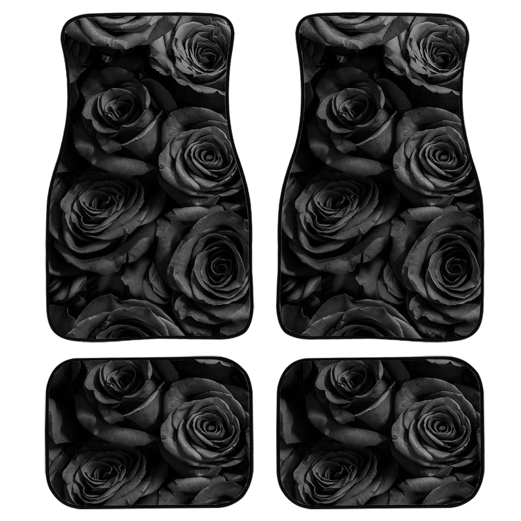 Black Rose Print Front And Back Car Floor Mats/ Front Car Mat
