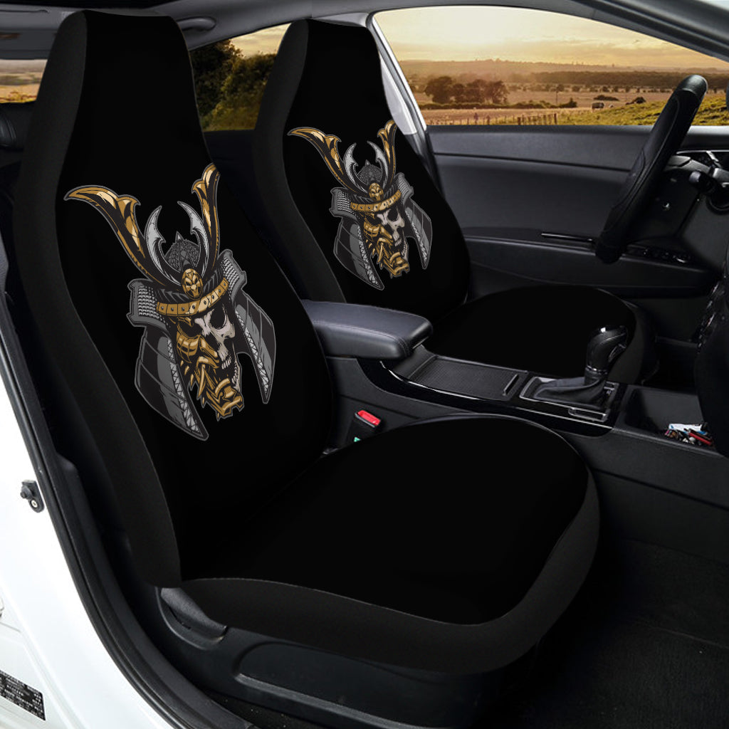 Black Samurai Skull Print Universal Fit Car Seat Covers