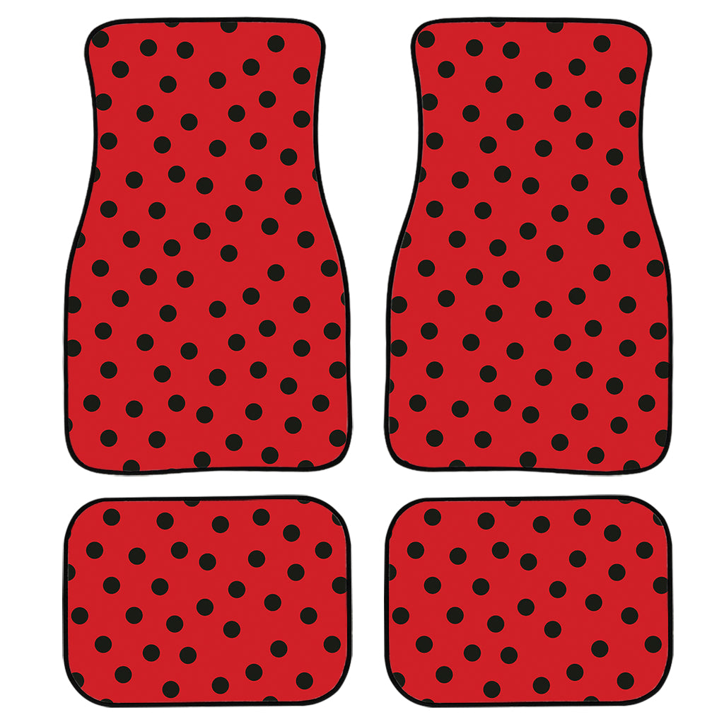 Black Spots Ladybird Pattern Print Front And Back Car Floor Mats/ Front Car Mat