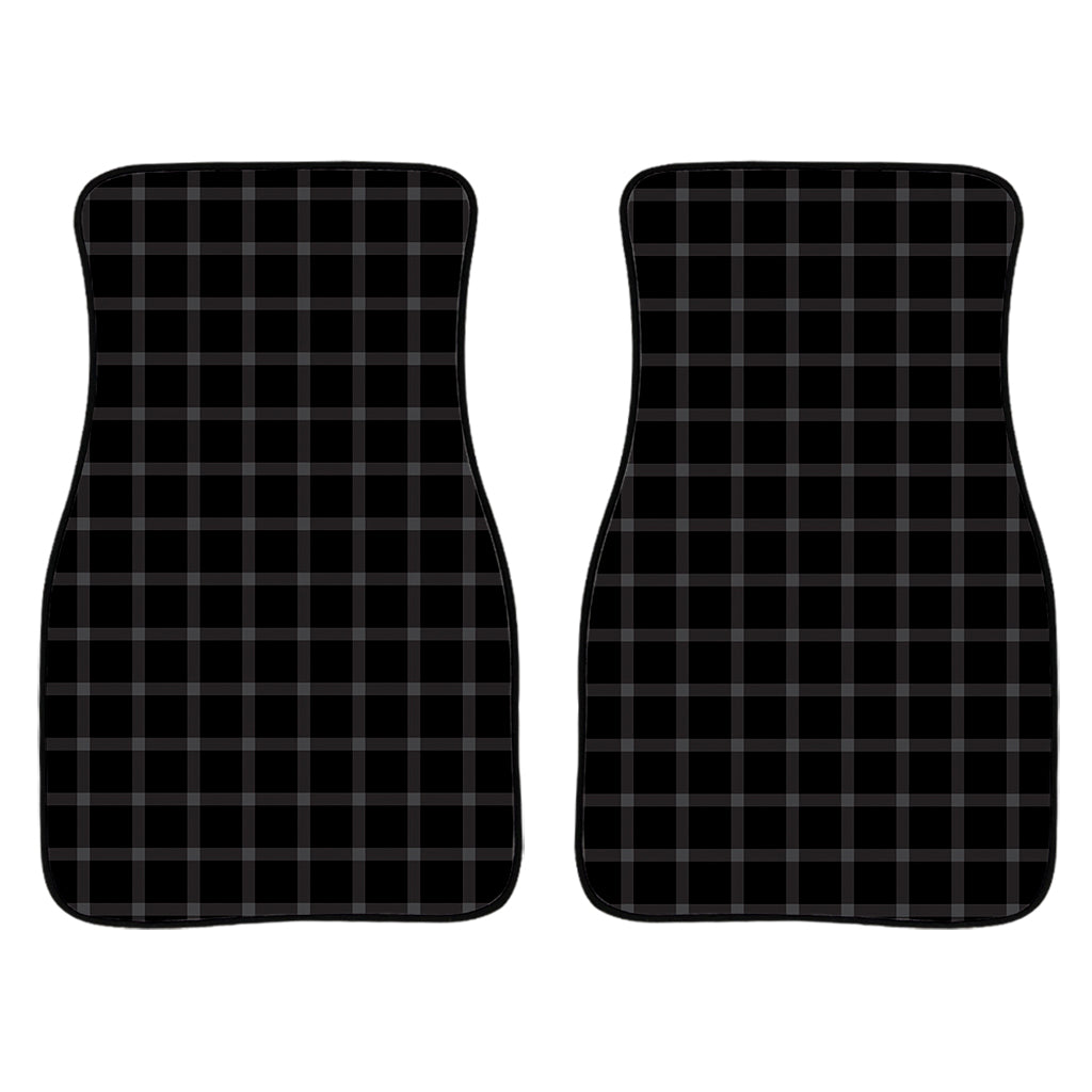 Black Tattersall Pattern Print Front And Back Car Floor Mats/ Front Car Mat