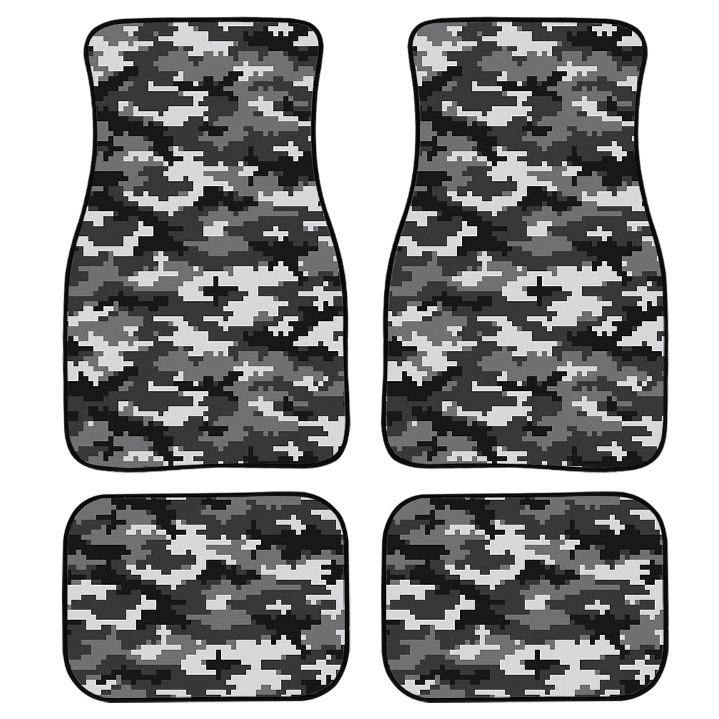Black White And Grey Digital Camo Print Front And Back Car Floor Mats/ Front Car Mat