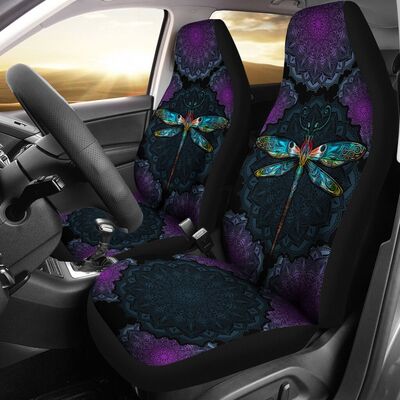 3D All Over Printed Mandala Dragonfly Front Car Seat Cover