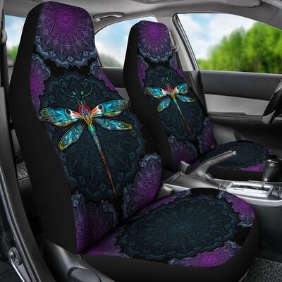 3D All Over Printed Mandala Dragonfly Front Car Seat Cover