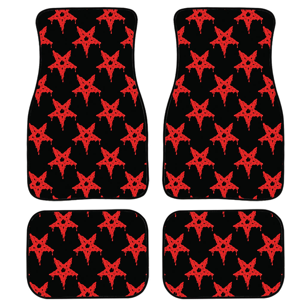 Bloody Satanic Pentagram Pattern Print Front And Back Car Floor Mats/ Front Car Mat