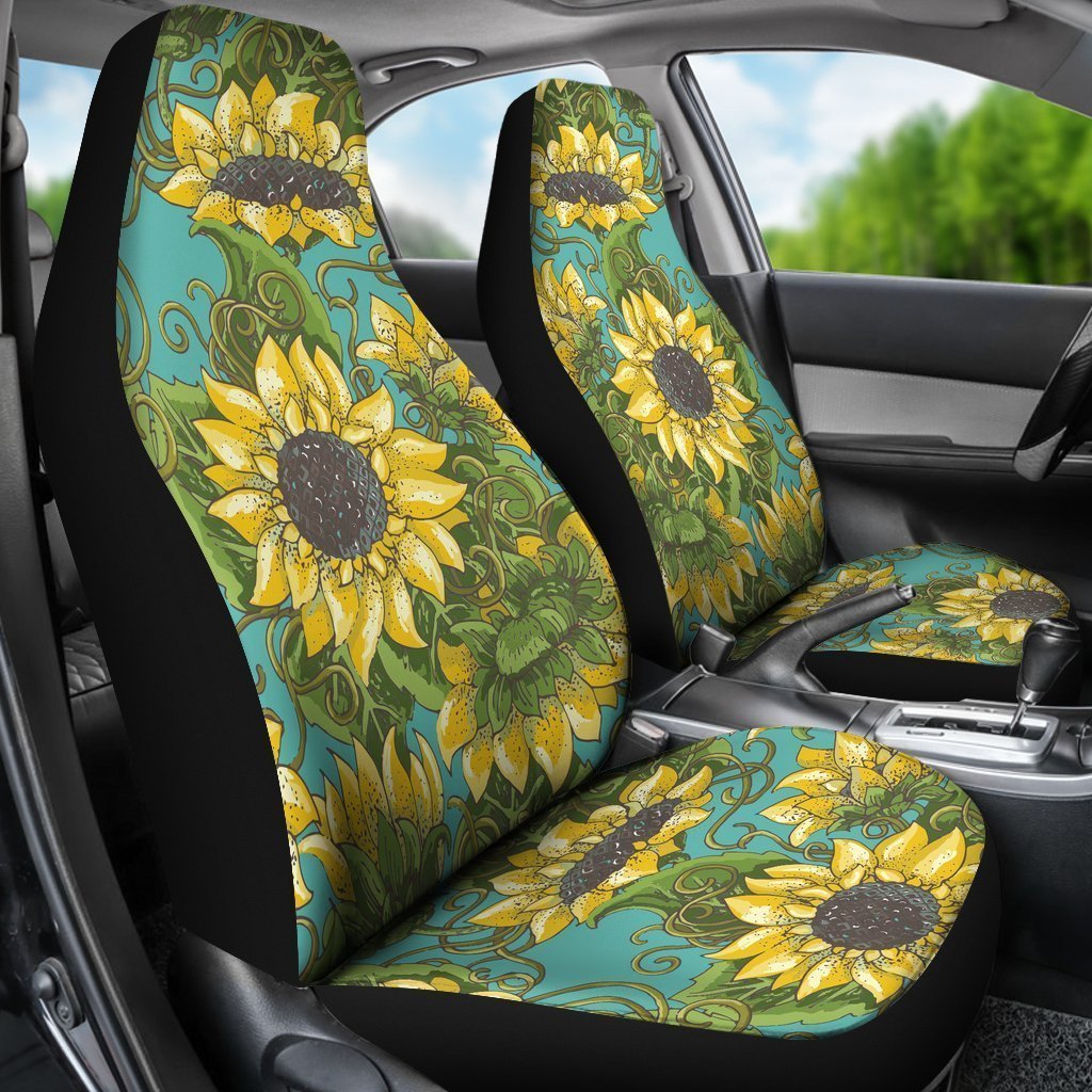 Blooming Sunflower Pattern Print Universal Fit Car Seat Covers