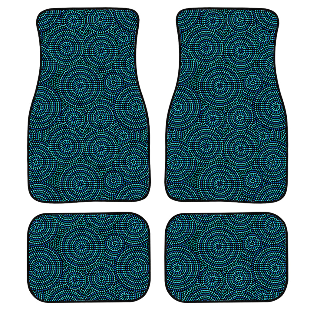 Blue Aboriginal Dot Pattern Print Front And Back Car Floor Mats/ Front Car Mat