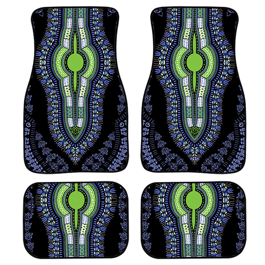 Blue And Black African Dashiki Print Front And Back Car Floor Mats/ Front Car Mat