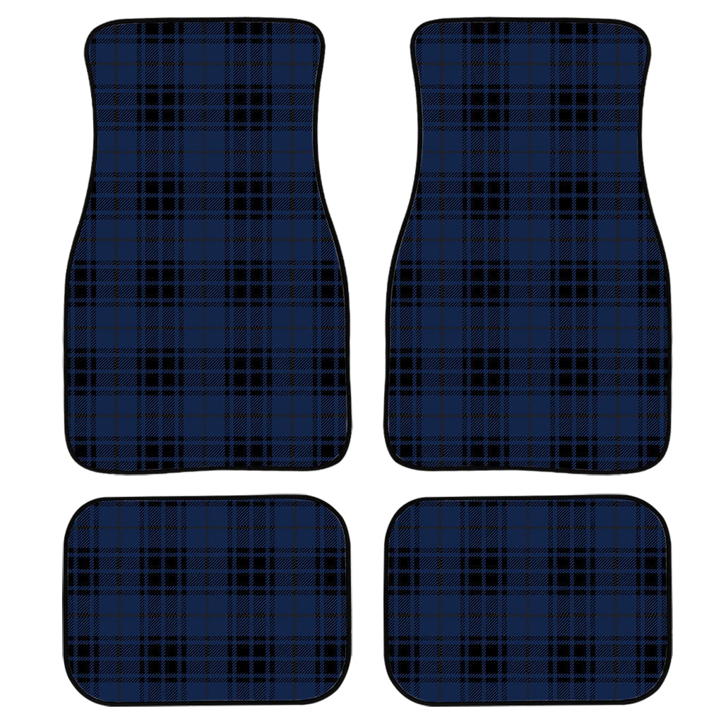 Blue And Black Tartan Pattern Print Front And Back Car Floor Mats/ Front Car Mat