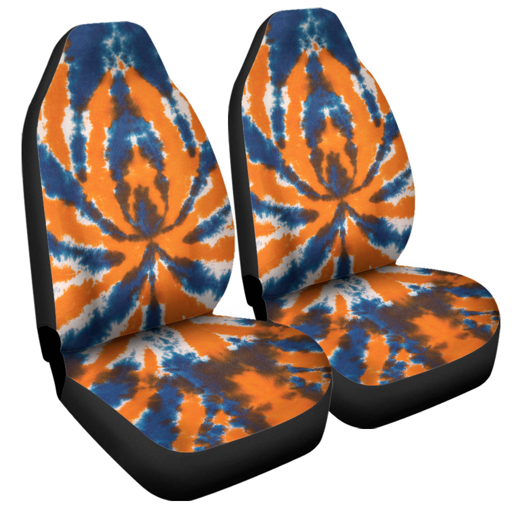 Blue And Orange Spider Tie Dye Print Universal Fit Car Seat Covers